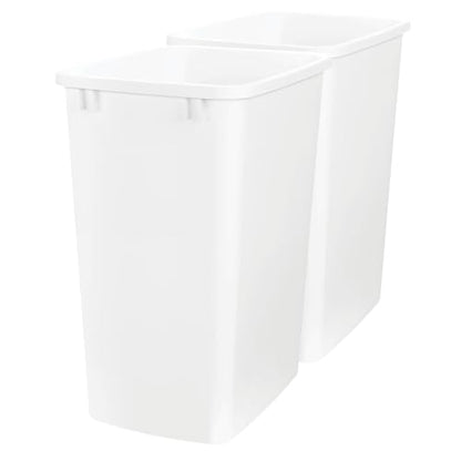 Rev-A-Shelf Double Pullout Garbage Trash Cans for Kitchen Cabinets, 35 Qt - color: White, style: 2 Pack