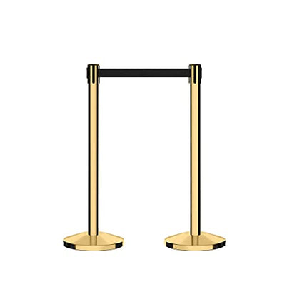 CCW Series RBB-100 Retractable Belt Barrier Stanchions, 2 Pack, 7.5 Ft - color: Black, size: 7.5 Foot