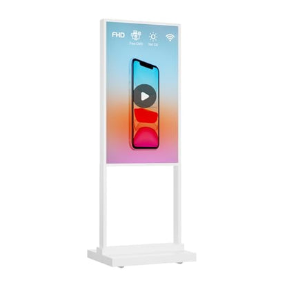 43 Inch 4K Touchscreen Kiosk, Indoor Capacitive Touch Floor Standing Digital Signage Displays, Advertising Display LCD Kiosk, UHD Interactive Display Poster Android System, HDMI/USB/WiFi