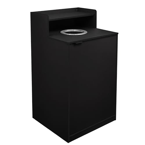 Flash Furniture Trash Can Enclosure, 32 Gallon, Black - color: Black