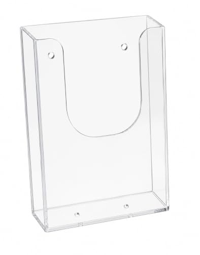 SOURCE ONE Deluxe Clear Acrylic Trifold Wide Wall Mount Brochure Holder USA - color: clear, size: 1 Pack