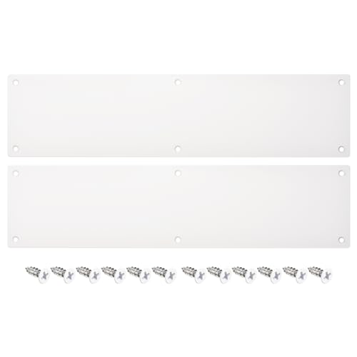 uxcell 2pcs Door Kick Plate, 4 x 16 Inches Aluminum Kick Plate Door Plate, 2 mm Thickness, for Exterior Front Door or Back Door, White - color: White, size: 4 x 16 Inch