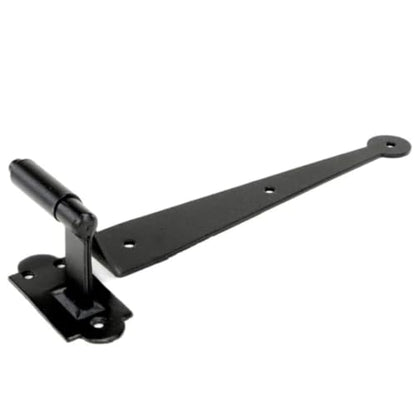 Renovators Supply Manufacturing Pack of 2 Black Cast Iron Pintle Strap Hinges 11-3/4 Inch Offset Lift Off Shutter Gate Door Hardware RSF Rustic Colonial Reversible Hinges with Screws - size: Pack of 2