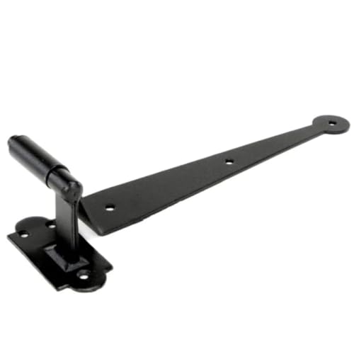 Renovators Supply Manufacturing Pack of 4 Black Cast Iron Pintle Strap Hinges 11-3/4 Inch Offset Lift Off Shutter Gate Door Hardware RSF Rustic Colonial Reversible Hinges with Screws - size: Pack of 4