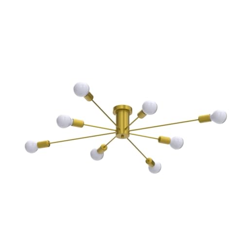 Garwarm Gold Sputnik Chandelier, 8-Light Semi Flush Mount Ceiling Light - color: 8-Light,Gold