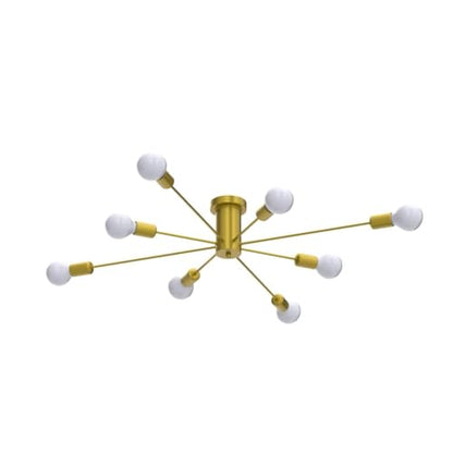 Garwarm Gold Sputnik Chandelier, 8-Light Semi Flush Mount Ceiling Light - color: 8-Light,Gold