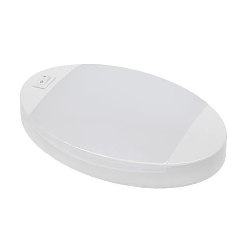 Facon 12V RV Oval Pancake Light, Length: 6'', 4000K Nature White Light, 12Volt Interior RV Ceiling Dome Light with On/Off Switch, for RV Motorhomes Camper Caravan Trailer Boat - size: Switch Only, 1 Pack