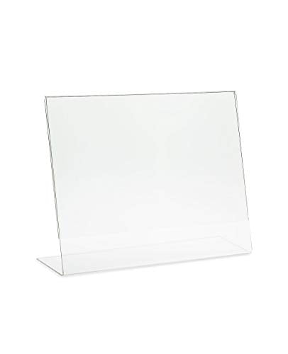 SOURCEONE.ORG Deluxe 17 Wide x 11 Tall Slant Back Clear Thick Acrylic Sign Holder - Brochure Holder Made in the USA (5 Pack) - size: 5 Pack