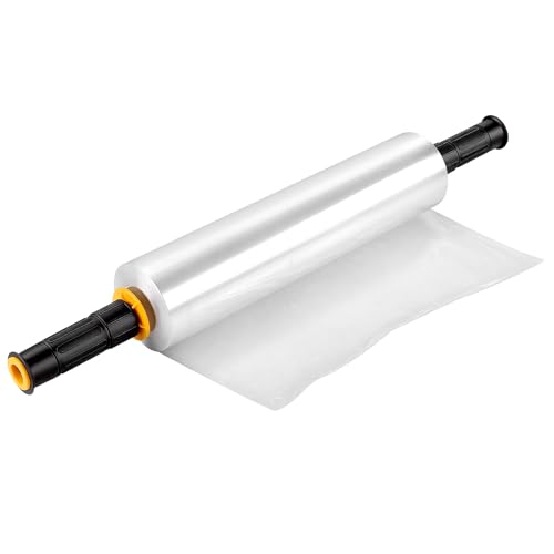 2 Pcs Stretch Wrap with Handles, 15 in x 1000 Ft, 60 Gauge Industrial Strength Stretch Film Roll, Heavy Duty Clear Shrink Plastic Wrap for Moving, Shipping, Packing, Pallet Wrapping