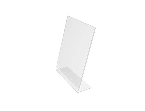 FixtureDisplays® 20PK 8.5 x 11 Clear Acrylic Sign Holder with Slant Back Design Portrait, Vertical Picture Frame 19780-8.5X11-20PK-NPF - size: 8.5x11"