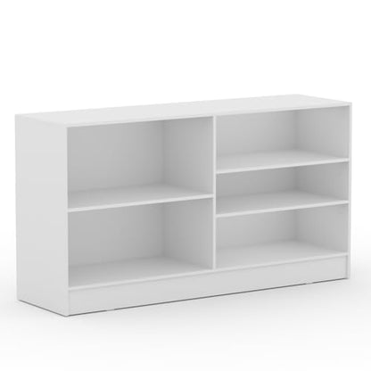 70”W * 20”D * 38”H - Cash Wrap Wood Counter - White Register Counter with 3 Heights Adjustable Shelf - color: White, size: 6 FT