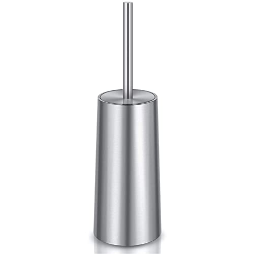 Toilet Brush and Holder, Toilet Brush 304 Stainless Steel, Toilet Bowl Brush for Bathroom Toilet-Ergonomic, Elegant,Durable - color: Silver