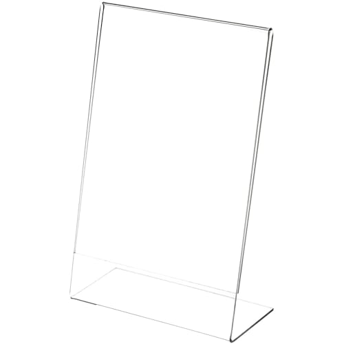 Plymor 5.5" W x 8.5" H Angled Sign Display/Literature Holder - size: 5.5" x 8.5"
