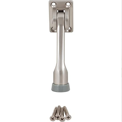 Stone Harbor Hardware Heavy-Duty Kick-Down Holder with 4 Screws, 4 Inches, Satin Nickel - color: Satin Nickel