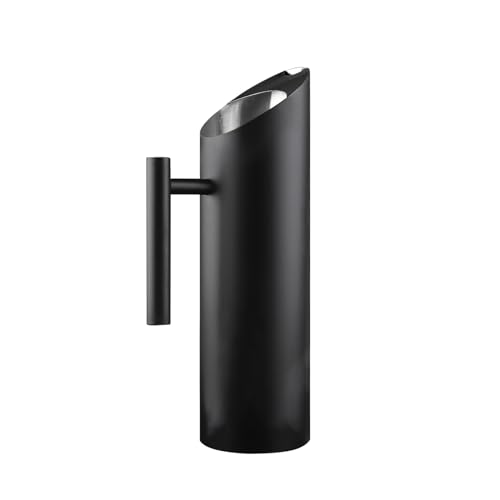 Stainless Steel Water Pitcher Black Metal Pitcher with Ice Guard Cold Drinking Carafe Jug for Juice, Beer, Milk, Ice Tea or Other Beverage by MUGLIO (53oz) - color: Black, size: 53 Ounces