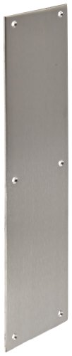 Rockwood 73C.32D Stainless Steel Standard Push Plate, Four Beveled Edges, 16" Height x 4" Width x 0.125" Thick, Satin Finish