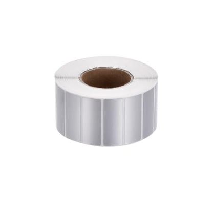 MECCANIXITY Direct Rectangle Label Sticker Metallic Silver 1.57x0.6 Inch in 1 Row for Packaging, Craft Projects 2000 Labels 1 Roll - size: 40x15mm