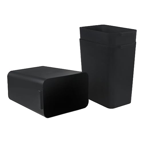 Zopnny 3 Pack 4.5 Gallon Plastic Waste Container, Trash Can Wastebasket, Black Garbage Container Bin for Under Desk, Office, Bathroom - color: Black