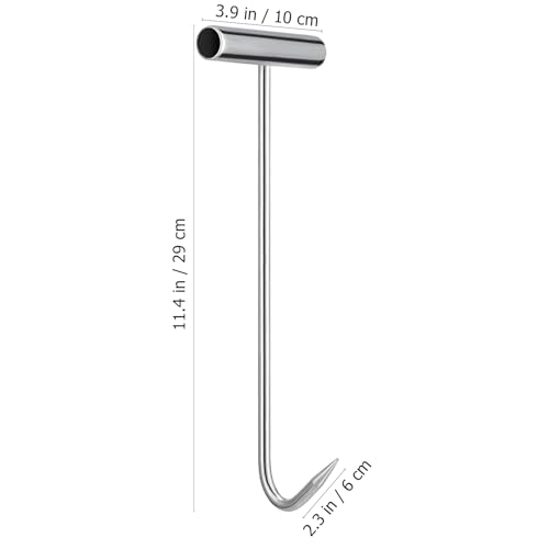 DOITOOL 2Pcs Heavy Duty Manhole Cover Hook Lifter, T-Shaped Stainless Steel Manhole Lifting Hooks, Multipurpose Lifting and Pulling Tool for Septic Tanks, Storm Drains, Sewer Lids and More, 11.4 Inch