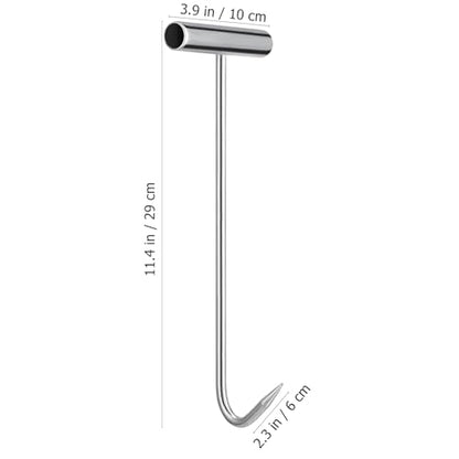 DOITOOL 2Pcs Heavy Duty Manhole Cover Hook Lifter, T-Shaped Stainless Steel Manhole Lifting Hooks, Multipurpose Lifting and Pulling Tool for Septic Tanks, Storm Drains, Sewer Lids and More, 11.4 Inch