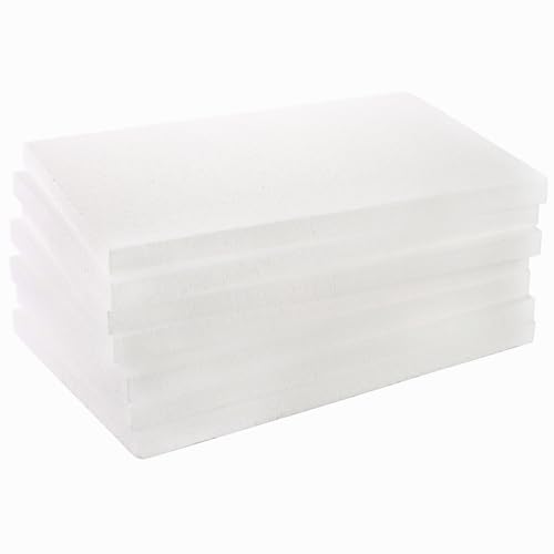 YOUEON 7 Pack Craft Foam Blocks, 17x11x1 Inch White Foam Rectangle Blocks, Polystyrene Sheets, EPS Boards for Arts and Crafts, Sculpting, Modeling, School, Home - size: 17x11x1