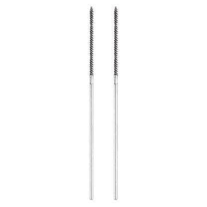 HARFINGTON 2pcs Wire Bore Brush Set 6 Inch Length 1/8 Inch Shank Stainless Steel Bristles Cleaning Brush for Clean Car Part Tube Kitchen Garage - size: 6 x 1/8 Inch