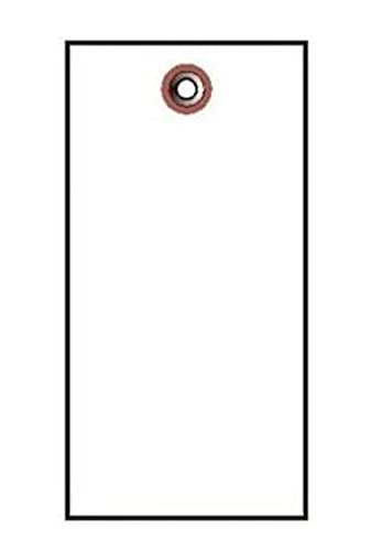 1,000 Shipping Tags, TYVEK,SZ#5 (2-3/8" X 4-3/4") White, Square Corners, Metal Eyelet, Plain
