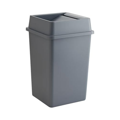 Gray, 35 Gallon Square Commercial Trash Can with Swing Lid, Heavy-Duty Garbage Can, Industrial Trash Bin for Restaurants/Warehouse/Commercial Facilities - color: Gray, size: 35 Gallon with Lid