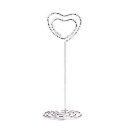 12pcs Table Number Holders Metal, 3.35 inch Place Card Stands for Wedding Centerpieces, Birthday Party - Table Card & Photo Picture Holders (Silver-Heart Shaped) - color: Silver-Heart Shaped