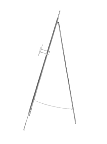 Deco 79 Metal Scroll Large Free Standing Adjustable Display Stand Easel with Chain Support, 22" x 21" x 46", Gray - color: Gray, size: 22" x 21" x 46"