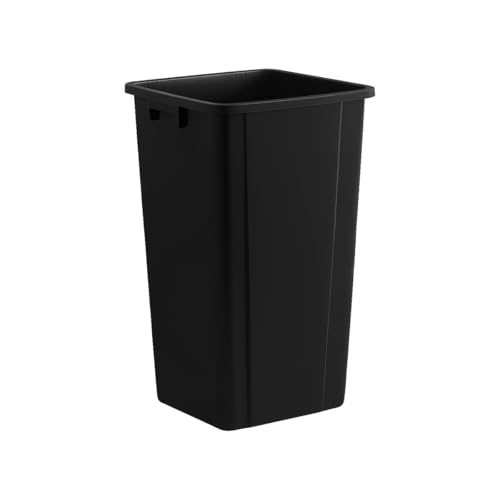 Black, 25 Gallon Square Commercial Trash Can, Heavy-Duty Garbage Can, Industrial Trash Bin for Restaurants/Commercial Facilities/Warehouses - color: Black, size: 25 Gallon