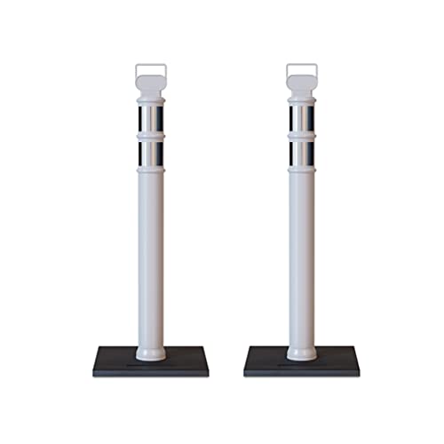Trafford Industrial 45" Delineator Posts, Set of 2, White - color: White