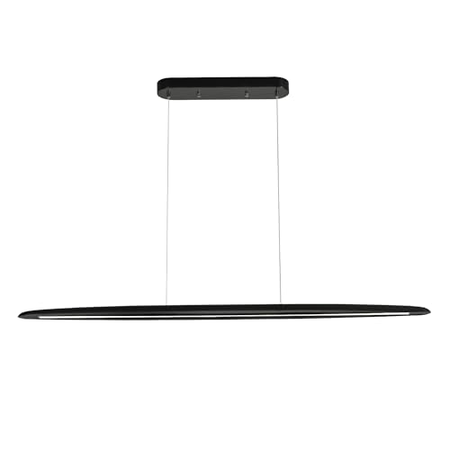 YISDESIGN 39" Wood LED Linear Pendant Light Black Linear Pendant Dinning Room Hanging Lights LED Dimmable Chandeliers 24w for Dining Room Pool Table Lights Kitchen Island Light Black - color: Black, size: 39in