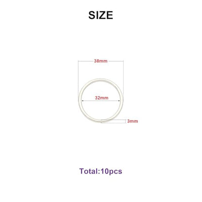 40pcs 4 Sizes O Rings Welded Strong Metal Heavy Duty Round Ring for Pet Collars Buckle Belts Strap Webbing Sewing - color: 5/4"(32mm) Silver 10pcs