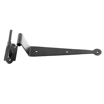 Renovators Supply Manufacturing Pack of 4 Black Cast Iron Pintle Strap Hinges 11-3/4 Inch Offset Lift Off Shutter Gate Door Hardware RSF Rustic Colonial Reversible Hinges with Screws - size: Pack of 4