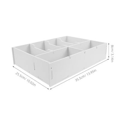 ABOOFAN Cash Box with Dividers Multi Compartment Money Drawer Organizer for Cash and Coins Desk Tray for Office Drawer Retail Counter 13.97 X 10.03 X 3.14 in Storage Box