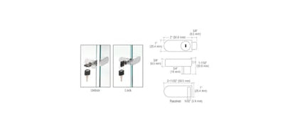 CRL Chrome No-Drill Showcase Lock - Keyed Alike