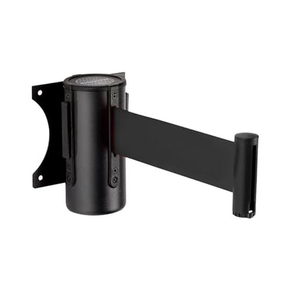 DuraSteel Wall Mount Crowd Control Retractable Belt Barrier - 9.2 Ft Black Retractables Barrier Belt, Crowd Control Barriers Do Not Enter Line Dividers for Crowds NOT Stanchions with Retractable Belts - color: Black Belt, size: Black Case