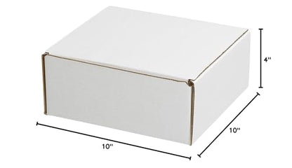 Box USA Mailer Boxes Small 10"L x 10"W x 4"H 50-Pack - Corrugated Cardboard Box for Shipping, Moving, Mailing, Packing, Packaging and Storage - size: 10x10x4" 50-Pack White