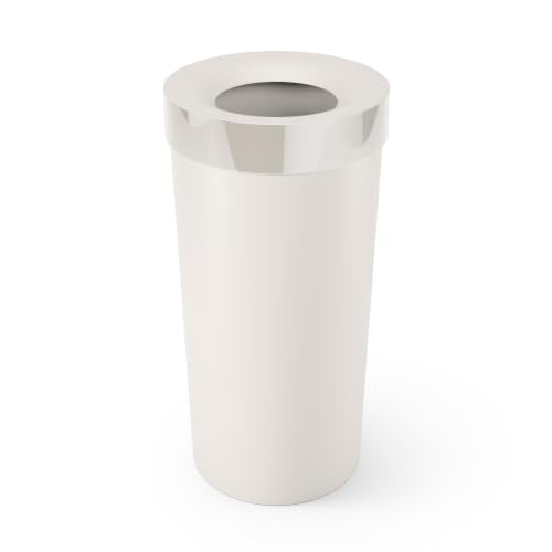 Umbra Vento Kitchen Trash Can, Open Top 16.5 Gallon Garbage Can, Sand - color: Sand