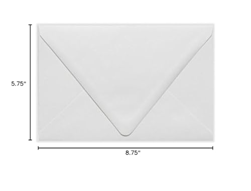 LUXPaper A9 Contour Flap Invitation Envelopes | 5 3/4" x 8 3/4" | White | 80lb. Text | 100% Recycled | 50 Qty - color: White - 100% Recycled