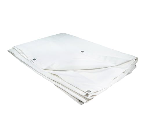 6' x 8' White Canvas Tarp 12oz - Water Resistant & Breathable - Heavy Duty Tarps - Multipurpose Tarpaulin Cover for Camping Tent - color: White (1 Pc), size: 6' x 8'