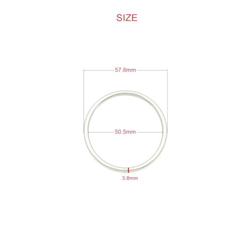 40pcs 4 Sizes O Rings Welded Strong Metal Heavy Duty Round Ring for Pet Collars Buckle Belts Strap Webbing Sewing - color: 2"(50mm) Silver 6pcs