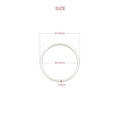 40pcs 4 Sizes O Rings Welded Strong Metal Heavy Duty Round Ring for Pet Collars Buckle Belts Strap Webbing Sewing - color: 2"(50mm) Silver 6pcs