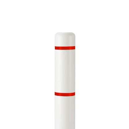BollardGard 4" x 52" Bollard Cover White - Innoplast (White Red Tape) - color: White Red Tape, size: 1-Pack