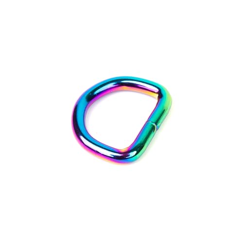 Country Brook Design - Welded D-Rings (3/4 Inch) - color: Iridescent Rainbow, size: 25 (Pack of 1)