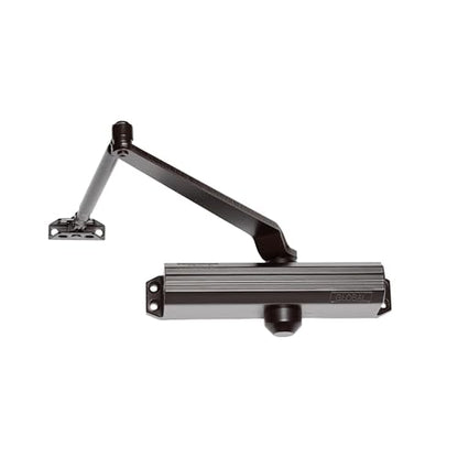 Global Door Controls TC201-DU Compact Commercial Door Closer in Duronotic with Adjustable Spring Tension - Sizes 1-4