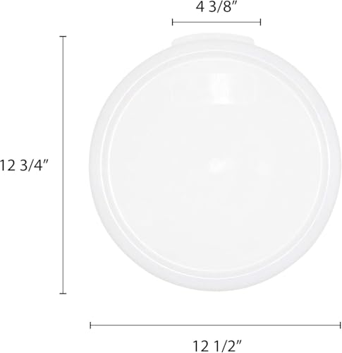 TrueCraftware- White Round Polypropylene Food Storage Container Lid Fits 12 18 & 22 Qt. Round Containers Replacement Lid for Meal Prep Kitchen Pantry Commercial Restaurant Dishwasher Safe - size: Lid - Fits 12&18qt
