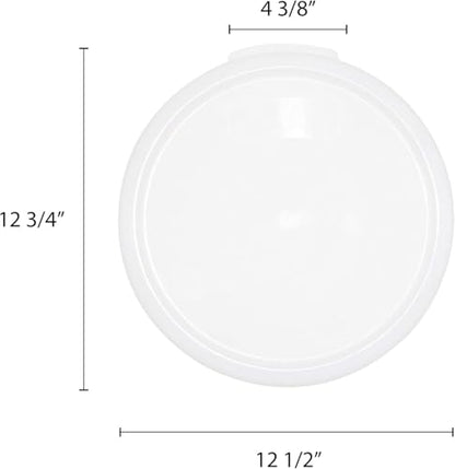 TrueCraftware- White Round Polypropylene Food Storage Container Lid Fits 12 18 & 22 Qt. Round Containers Replacement Lid for Meal Prep Kitchen Pantry Commercial Restaurant Dishwasher Safe - size: Lid - Fits 12&18qt