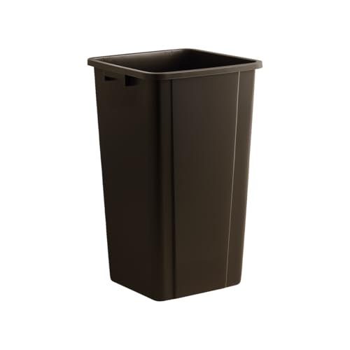 Brown, 25 Gallon Square Commercial Trash Can, Heavy-Duty Garbage Can, Industrial Trash Bin for Restaurants/Commercial Facilities/Warehouses - color: Brown, size: 25 Gallon
